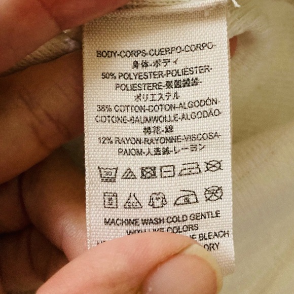 We the free cream/white split back textured turtleneck with slight sheerness. S - Picture 6 of 6